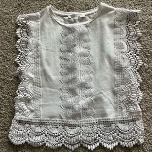 White Lace Trim Top